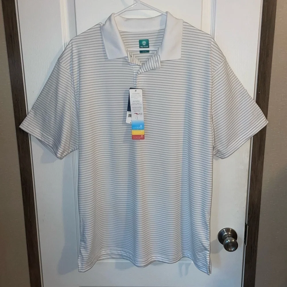NWT Pro Tour Stripe Golf Polo Size Large